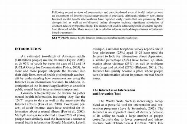 Internet-based Mental Health Interventions